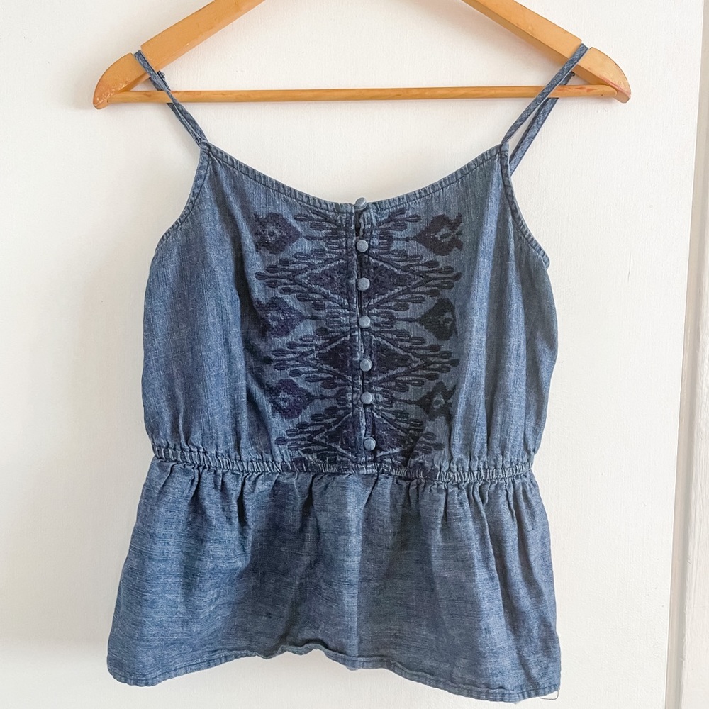 Aztec print cropped tank top